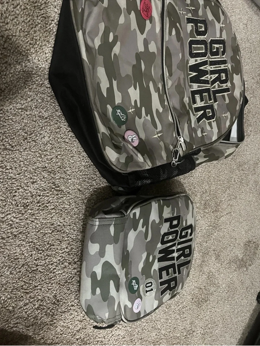 Children Place Camo Girl Power Backpack And Lunch Bag Combo
